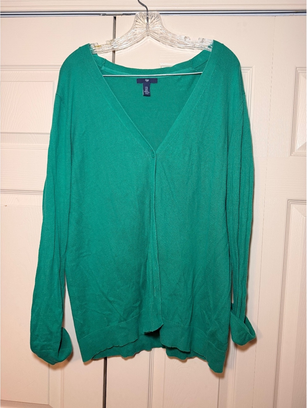 Gap Women's Green V-Neck Lightweight Sweater Size XL